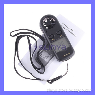 2 in 1 Anemometer Thermometer Digital Wind Speed Gauge Meter
